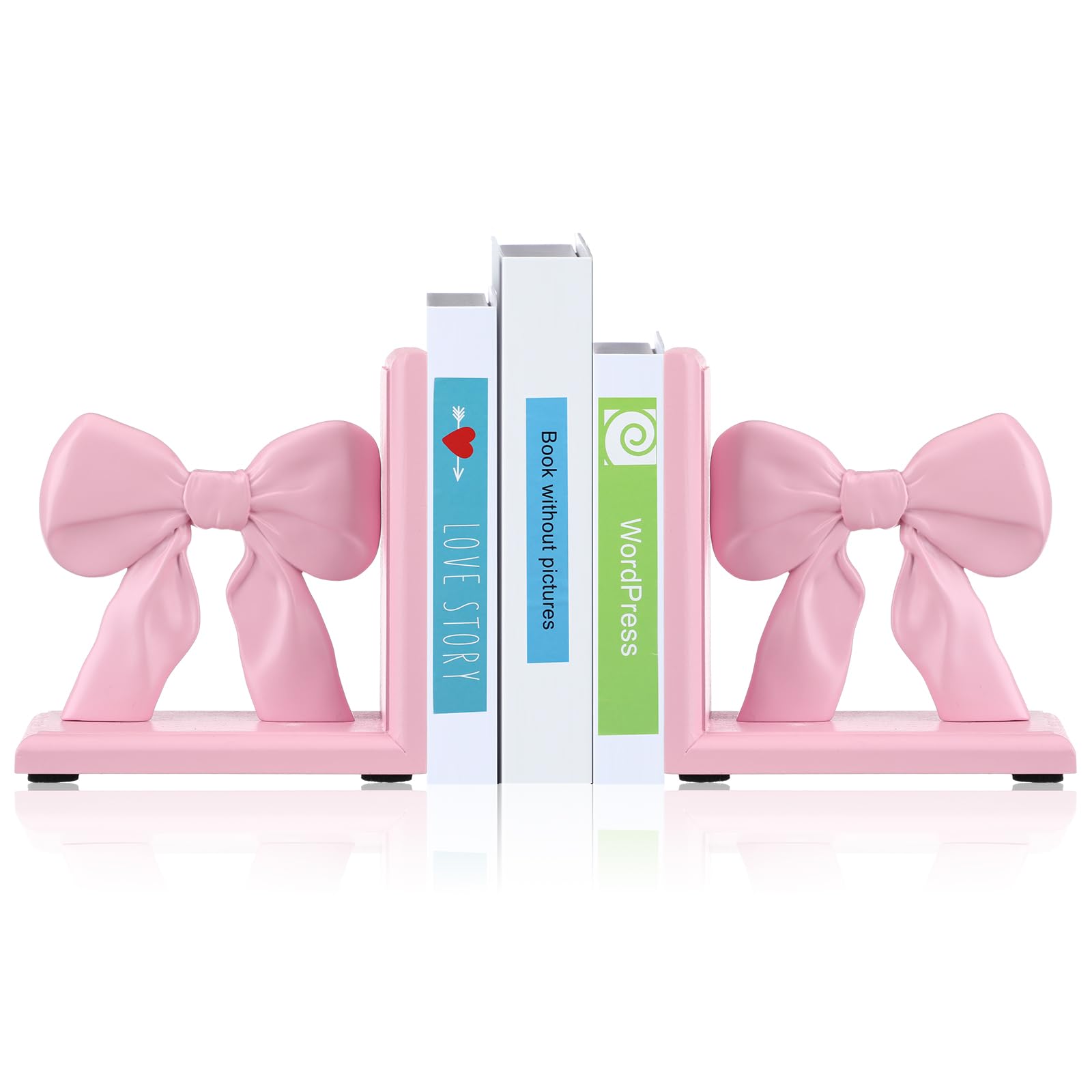 Amazon.com : Threehoney 2 Pieces Pink Bow Bookends Cute Book Ends